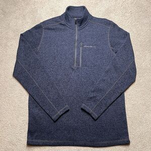 Eddie Bauer Mens LT Radiator Fleece 1/4 Zip Blue Pullover Sweater Large Tall